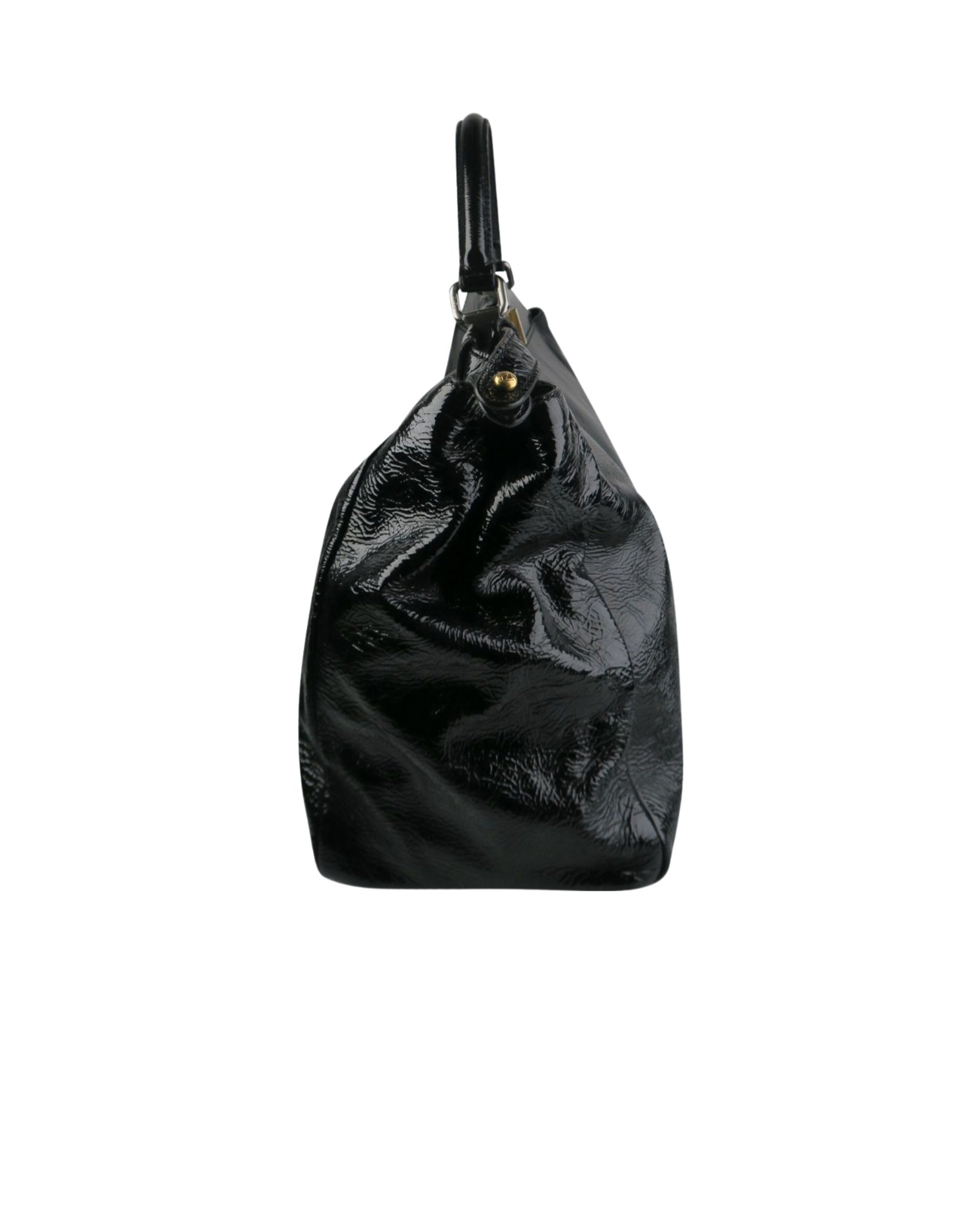 Large Peekaboo, &pound;550, Handbags, Black, Patent Leather, Side view